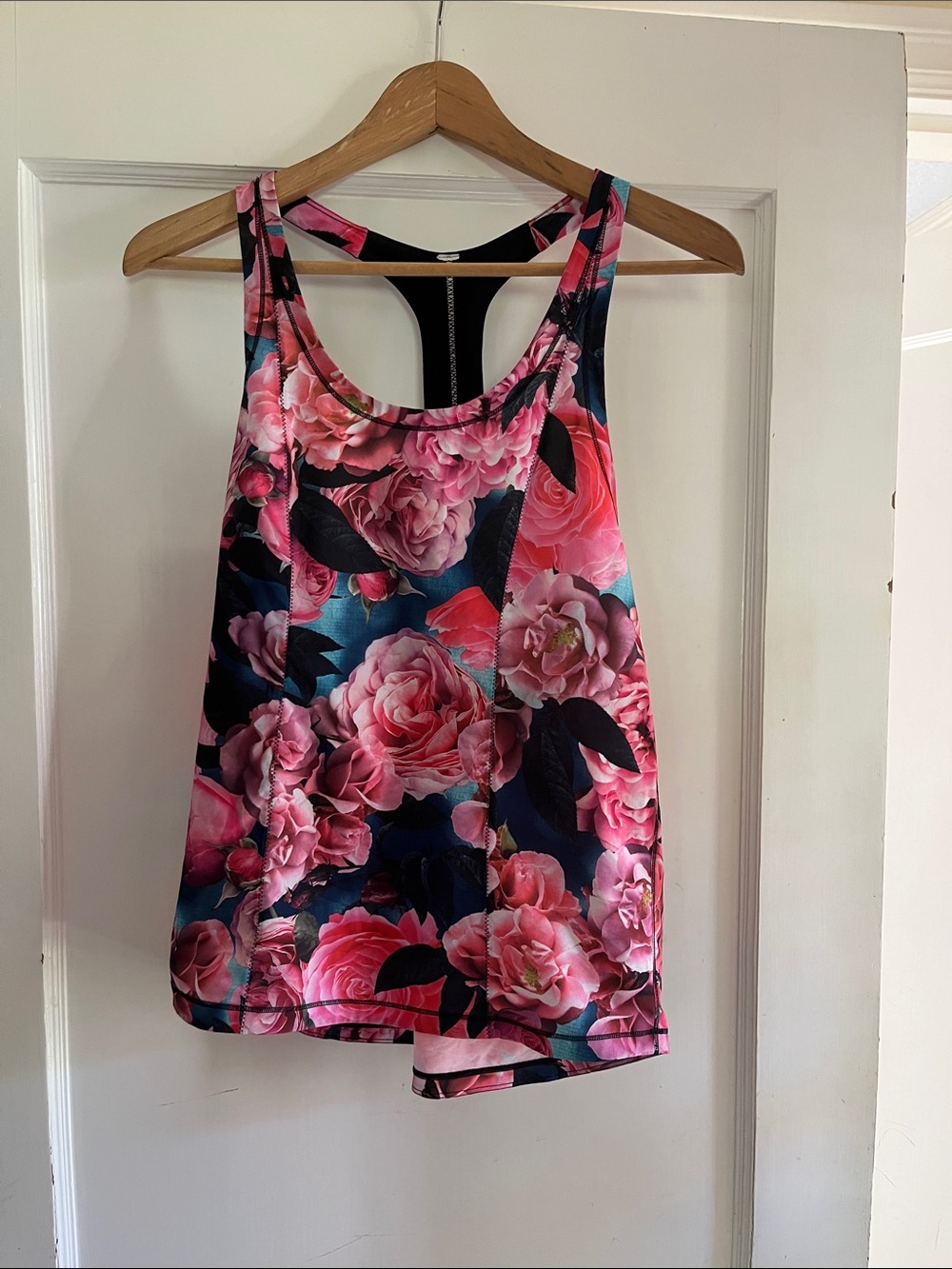 lululemon athletica Pink Floral Racerback Active Tank